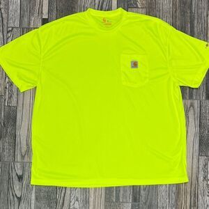 🔥🔥 CARHARTT FORCE‎ Relaxed Fit Neon Dri-fit Lightweight T-Shirt Size 2XL - EUC